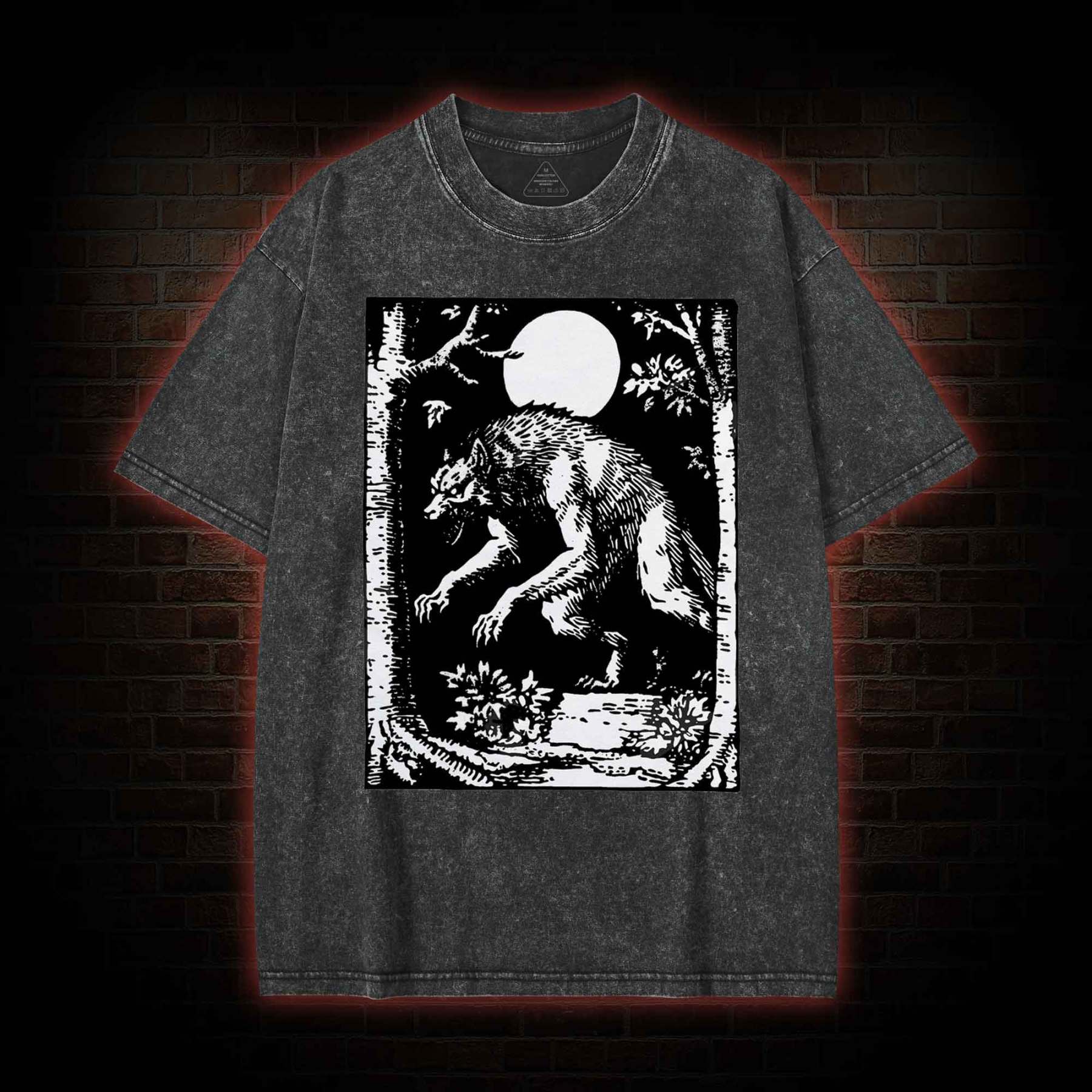 Werewolf Creepy Washed T-shirt