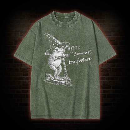 Off to Commit Tomfoolery Washed T-shirt