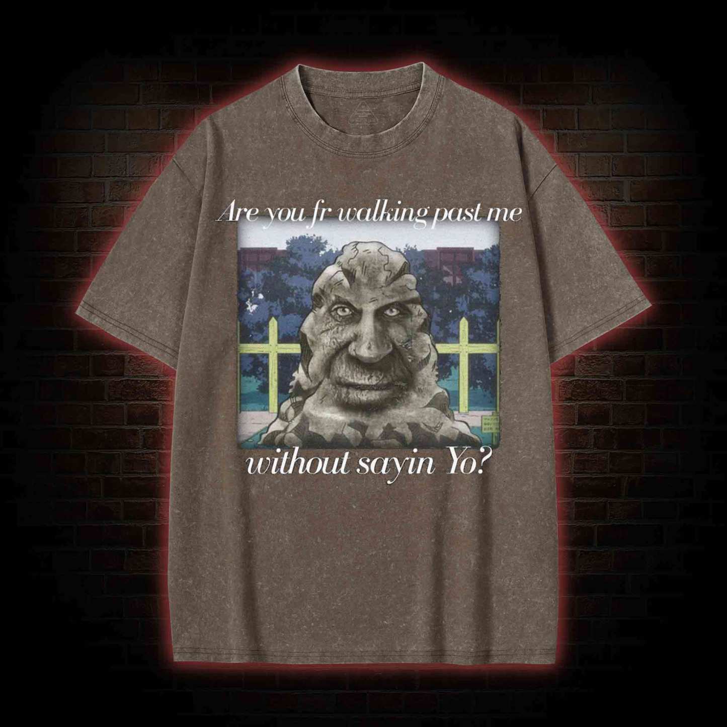 Are You Fr Walking Past Me Without Sayin Yo? Washed T-shirt