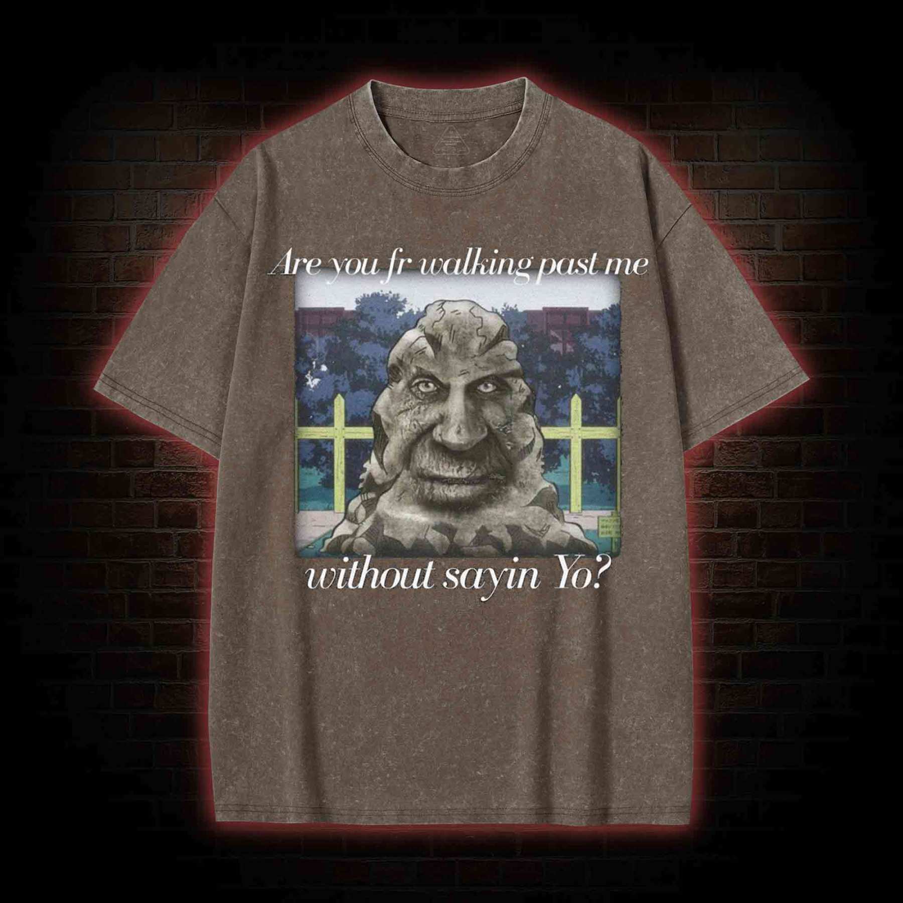 Are You Fr Walking Past Me Without Sayin Yo? Washed T-shirt