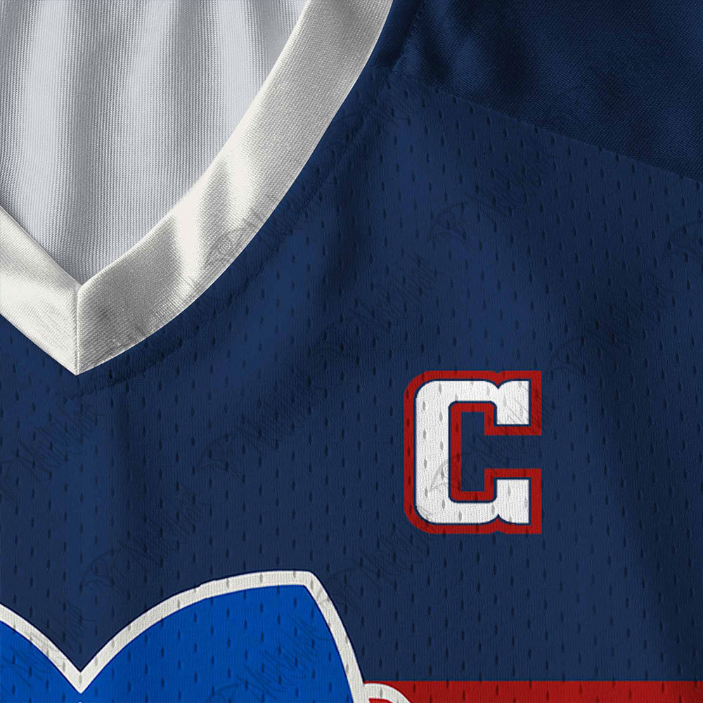 I Love Hockey Boys V-Neck Long Sleeve Jersey