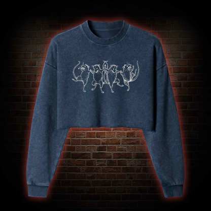 Dancing Rats Washed Cropped Sweatshirts