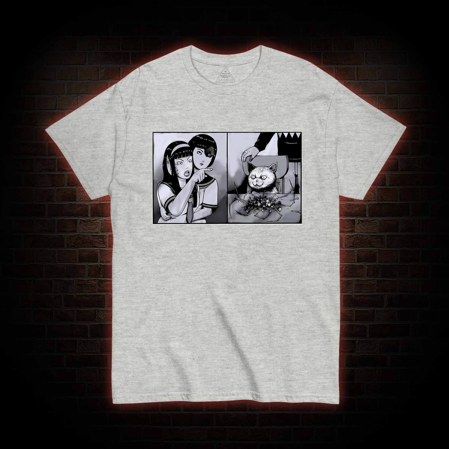 Girl Yelling at a Creepy Cat T-shirt 