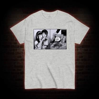 Girl Yelling at a Creepy Cat T-shirt 