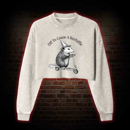 Cause a Kerfuffle Washed Cropped Sweatshirts