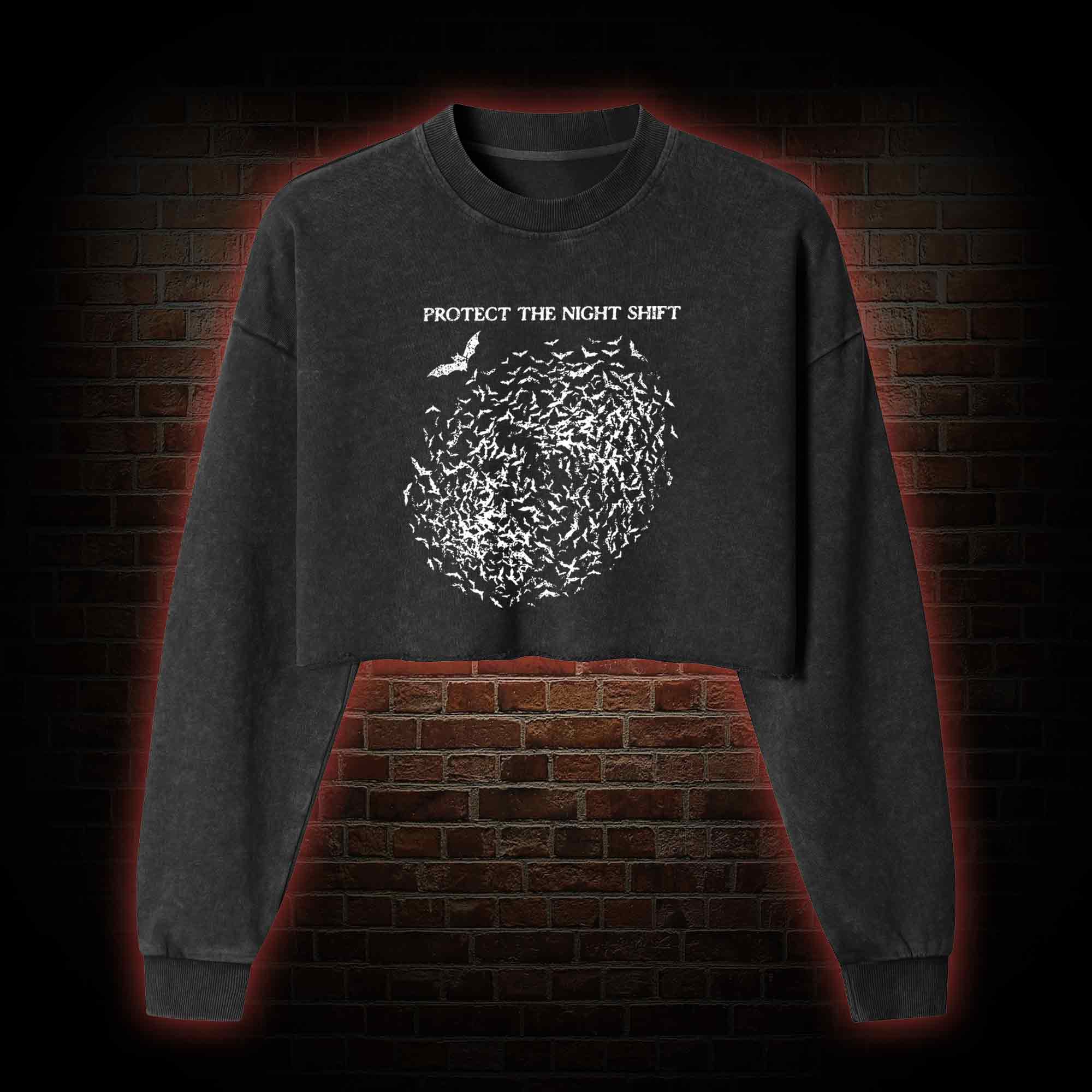 Bat Conservation Washed Cropped Sweatshirts