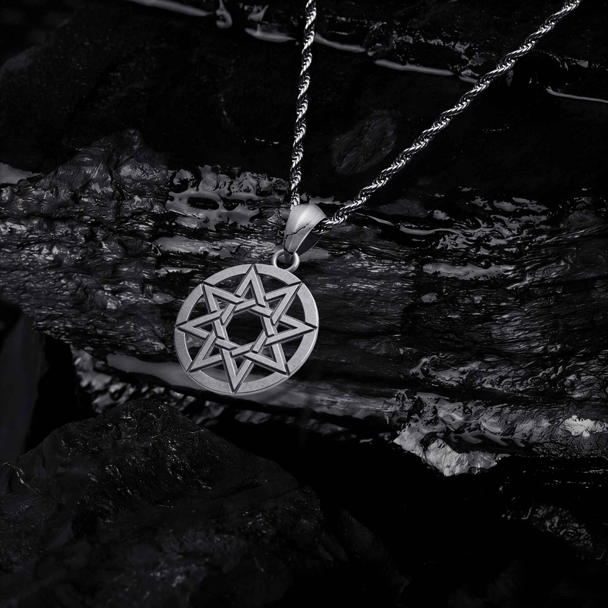 Eight Pointed Star Sculptural Necklace