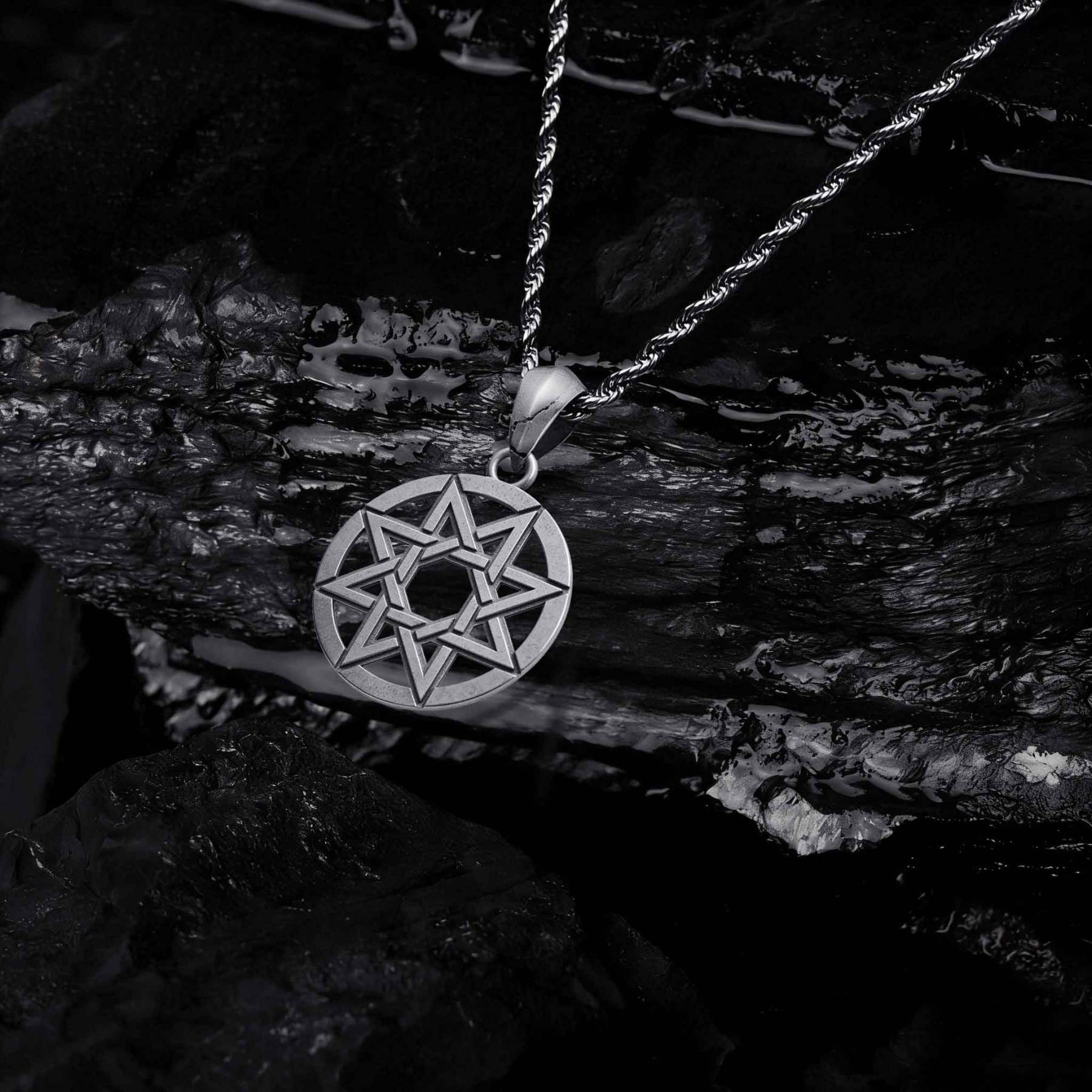 Eight Pointed Star Sculptural Necklace