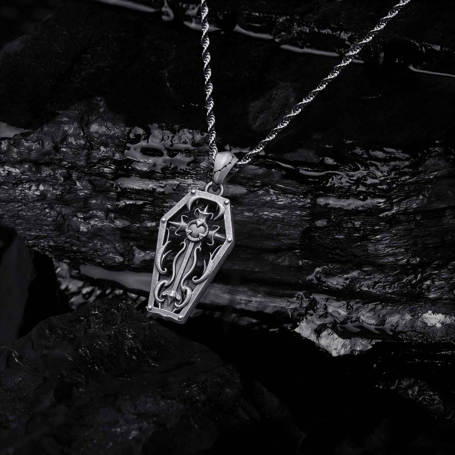 Gothic Coffin Sculptural Necklace