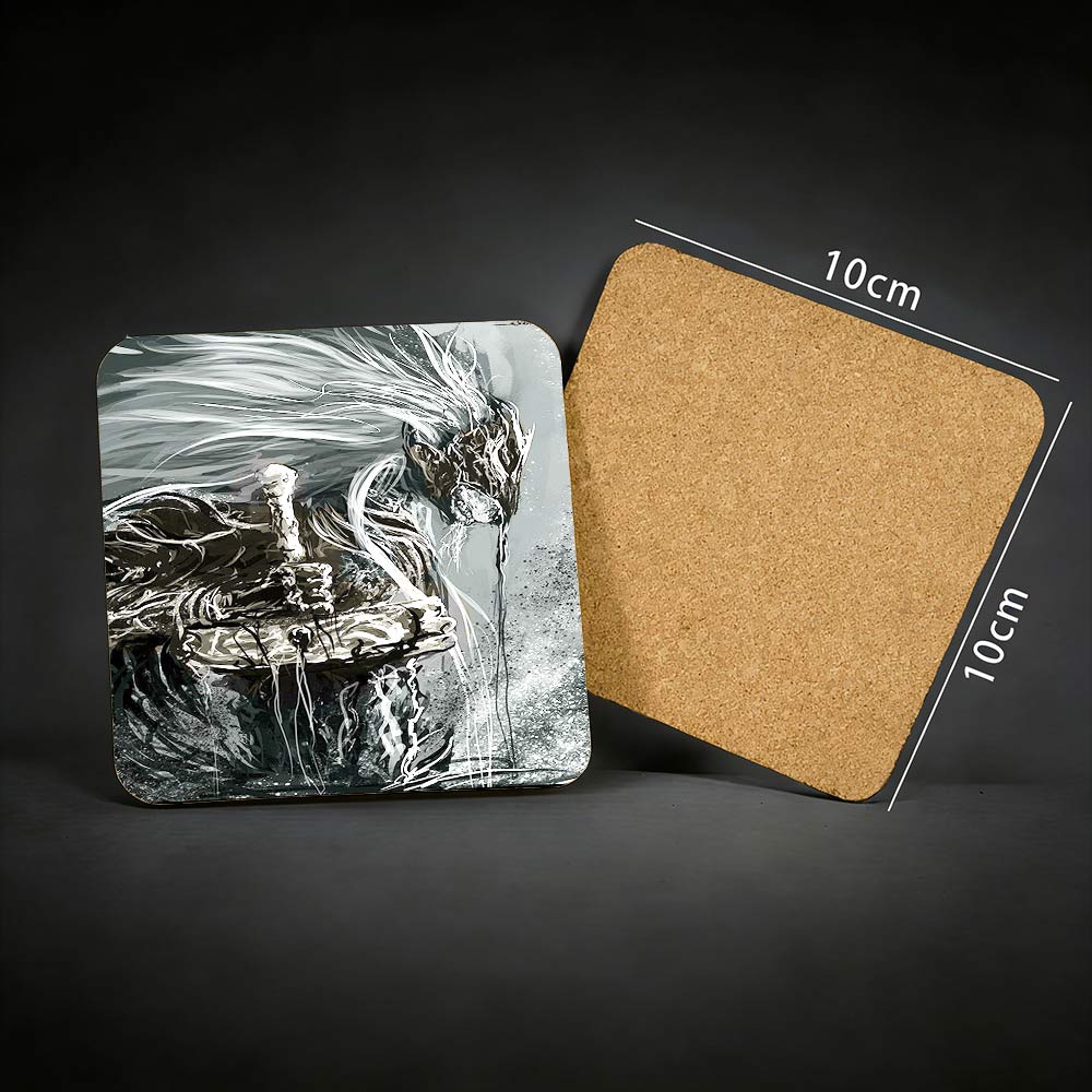 Rune of Death Cork Coasters