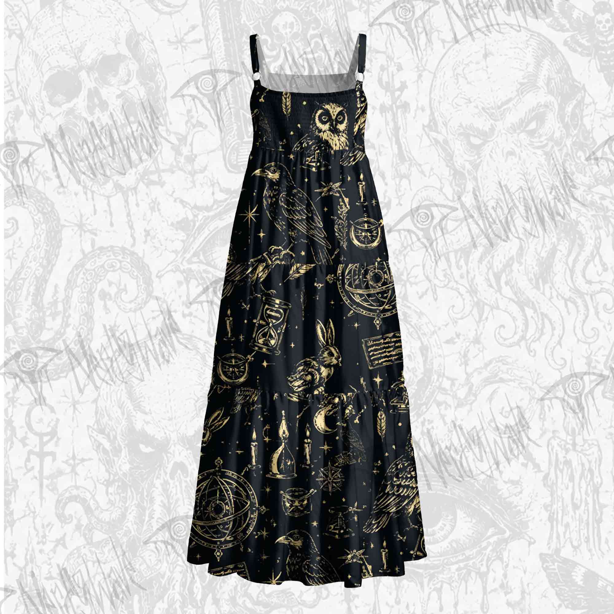 Celestial Familiars Wide Straps Maxi Dress