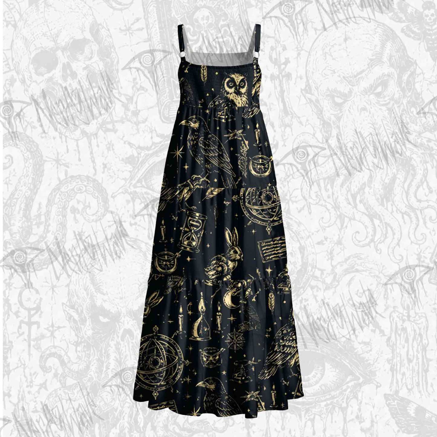 Celestial Familiars Wide Straps Maxi Dress