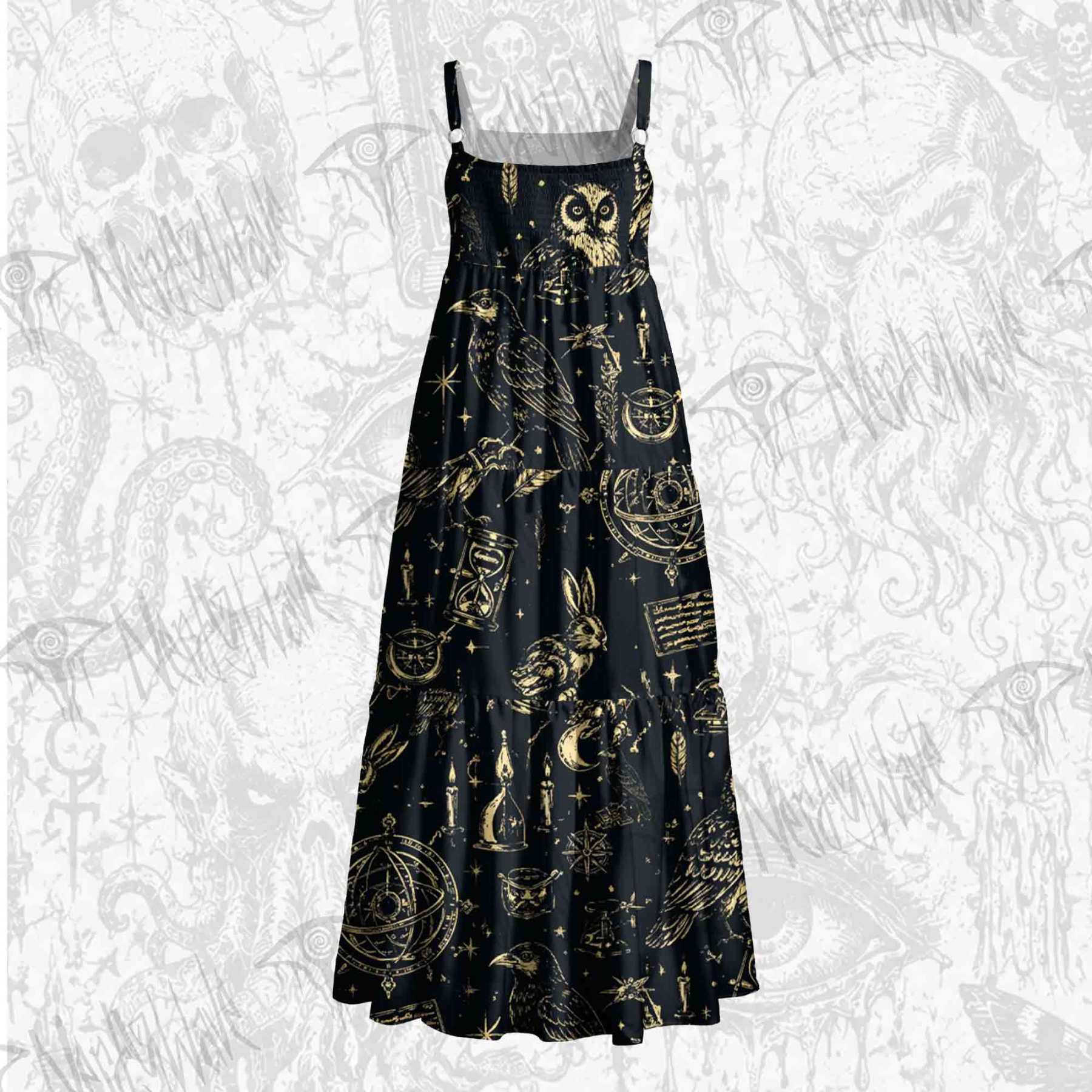 Celestial Familiars Wide Straps Maxi Dress