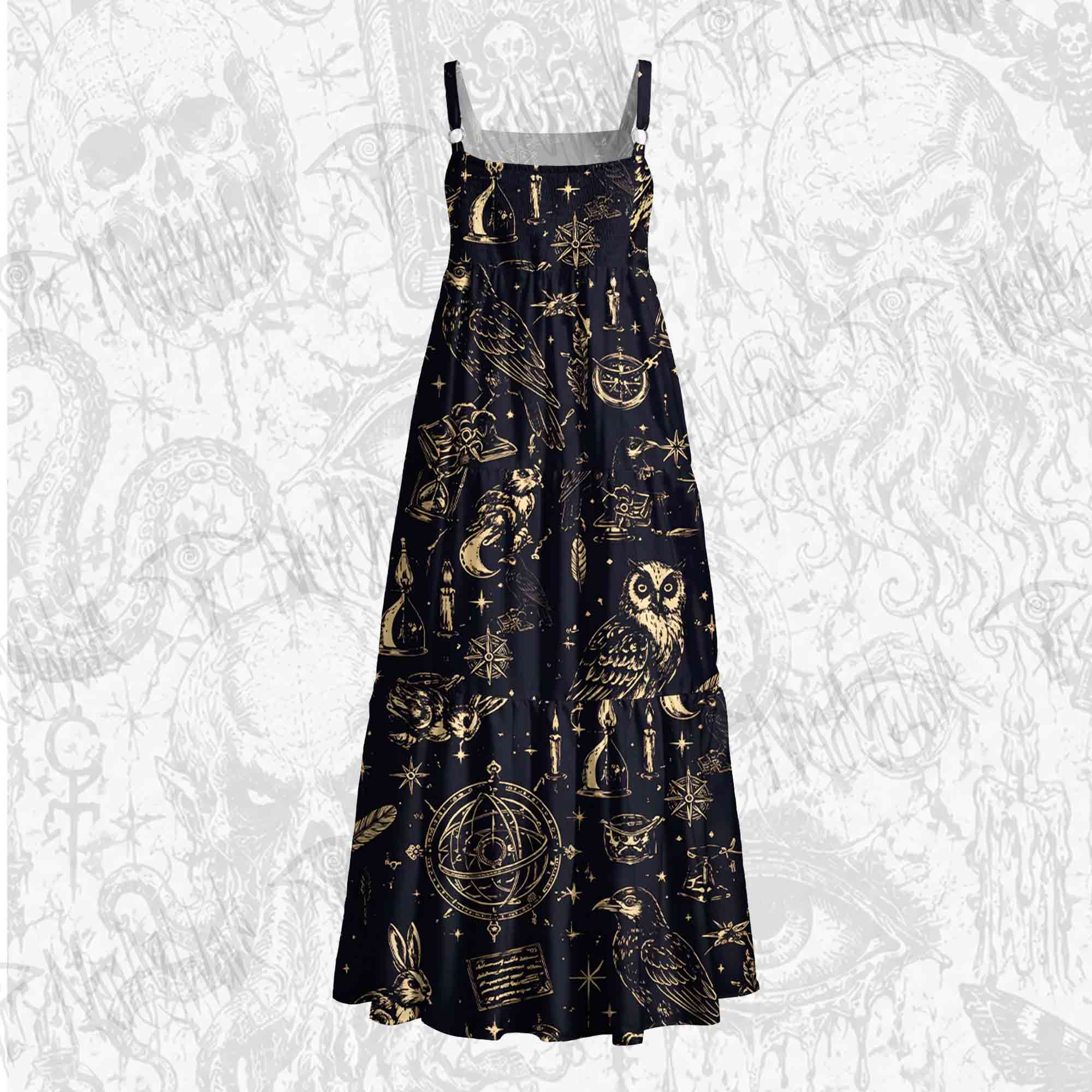 Celestial Familiars Wide Straps Maxi Dress