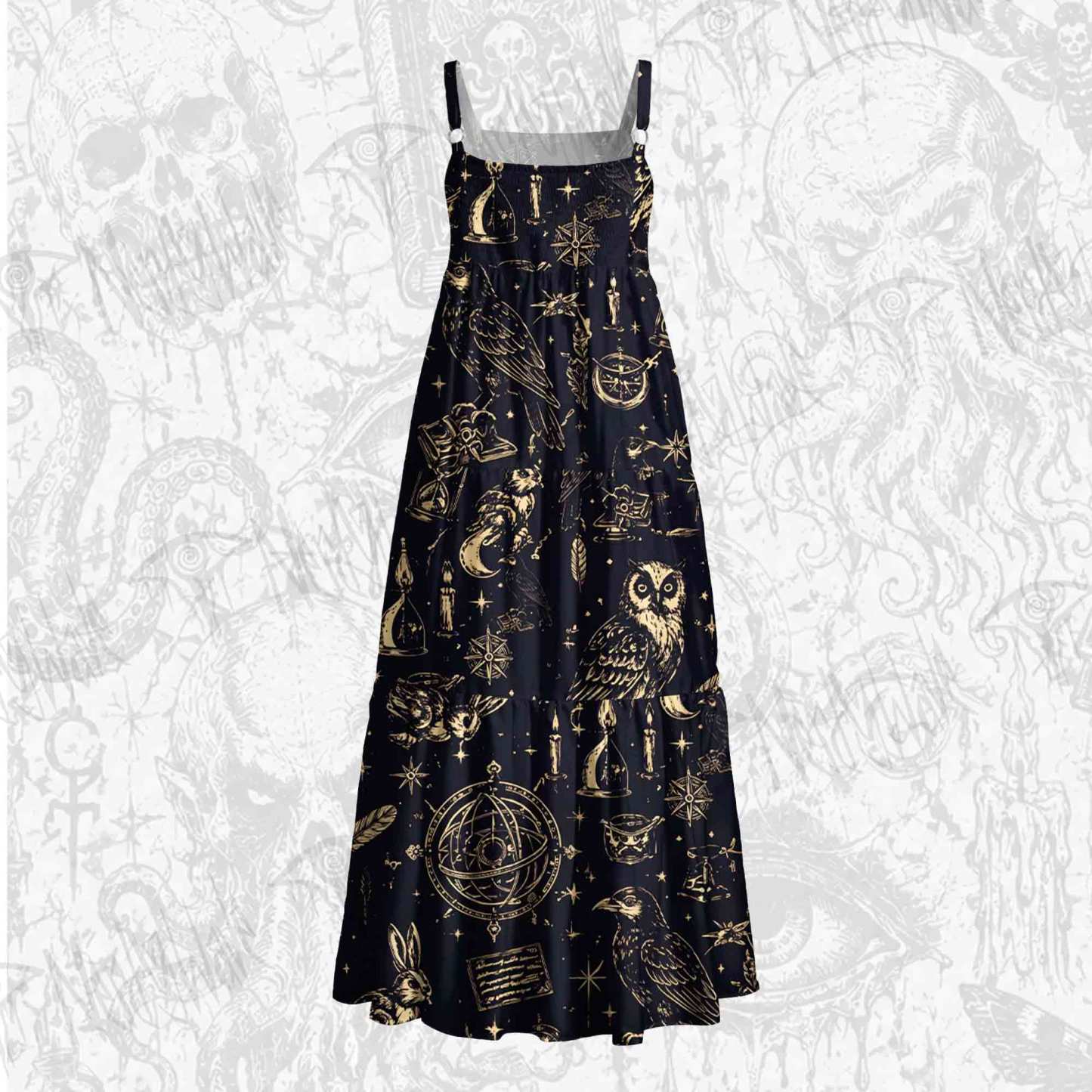 Celestial Familiars Wide Straps Maxi Dress