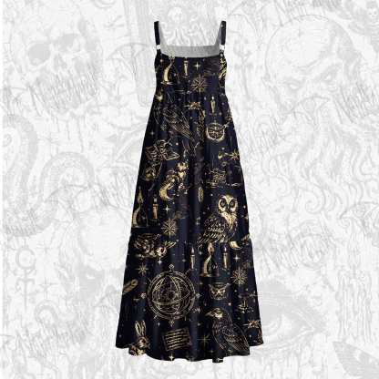 Celestial Familiars Wide Straps Maxi Dress