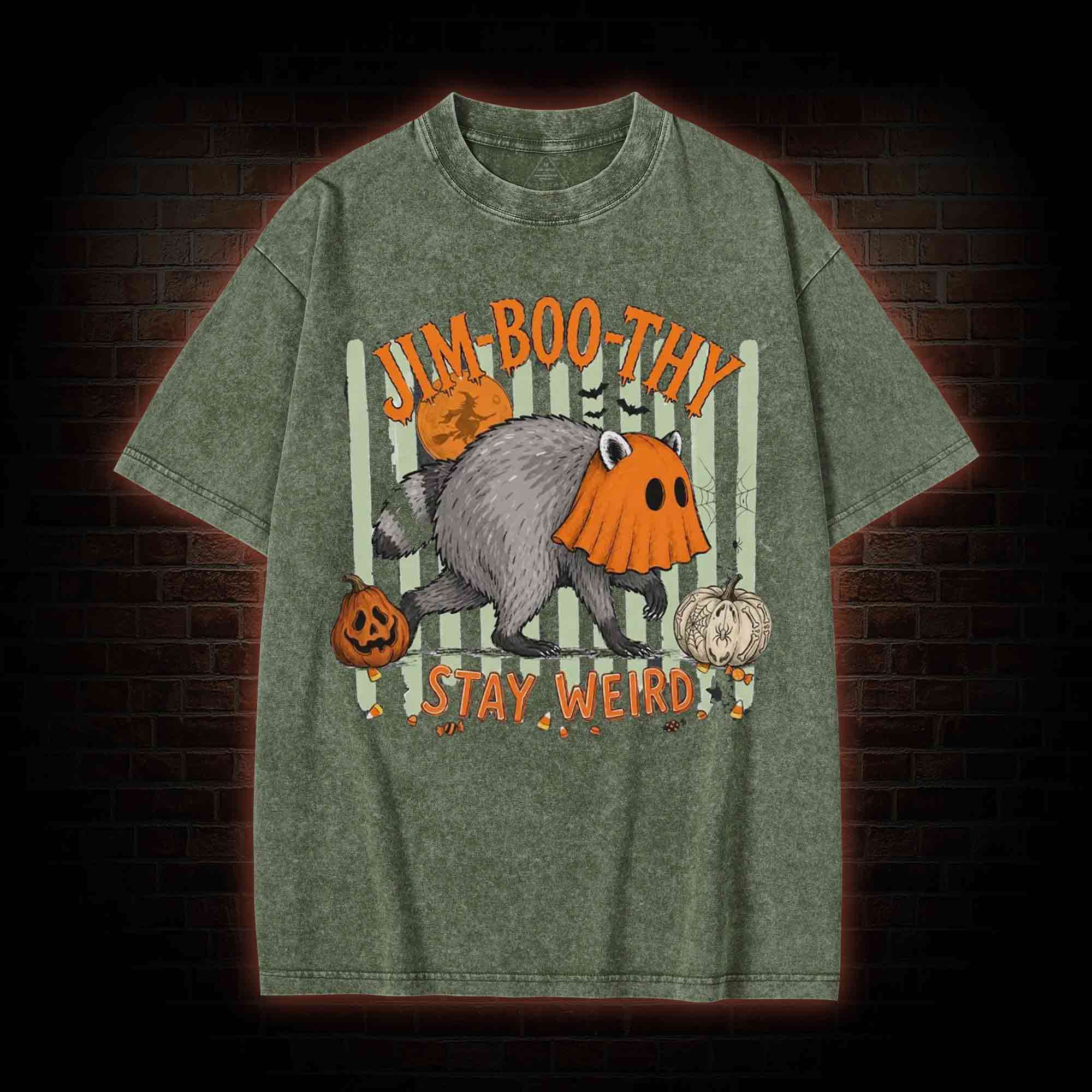 Jim-Boo-Thy Stay Werid Washed T-shirt