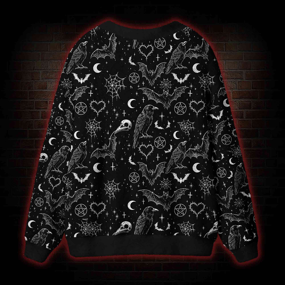 Occult Raven Cardigan Sweater