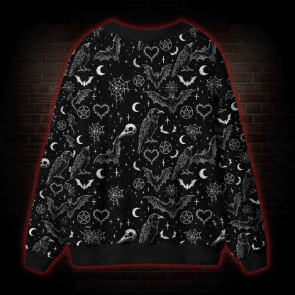 Occult Raven Cardigan Sweater
