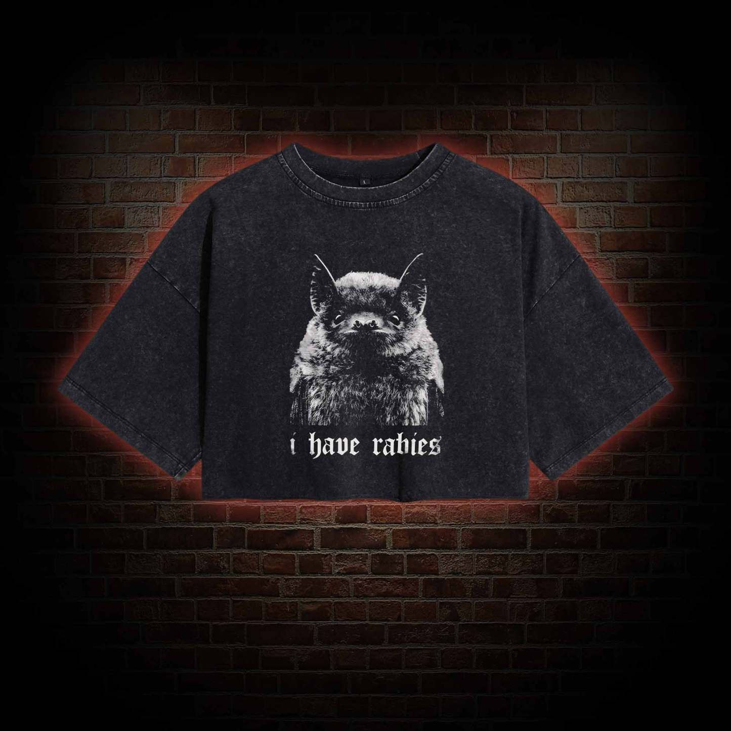 I Have Rabies Washed Cropped T-shirts