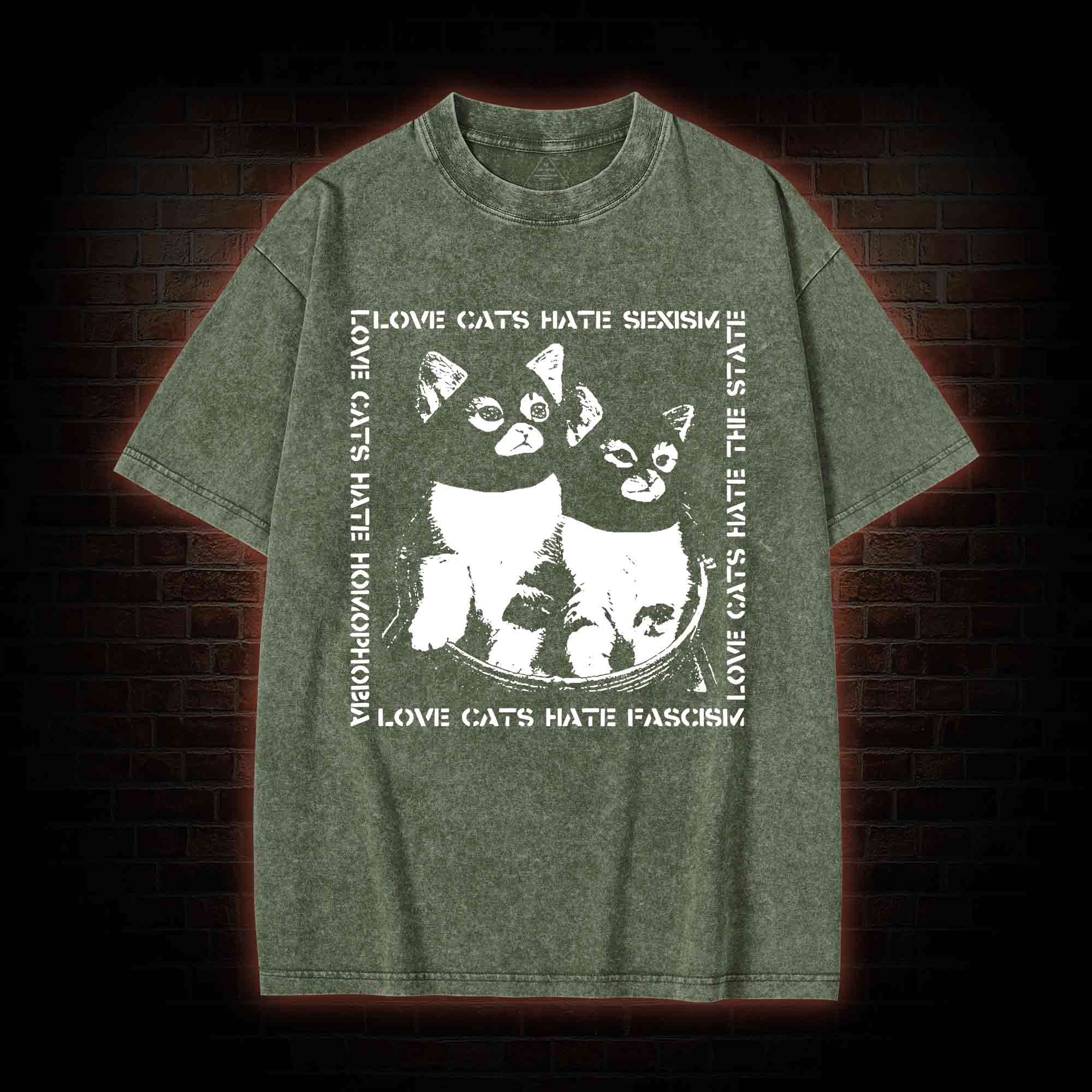 Love Cats Washed T-shirt