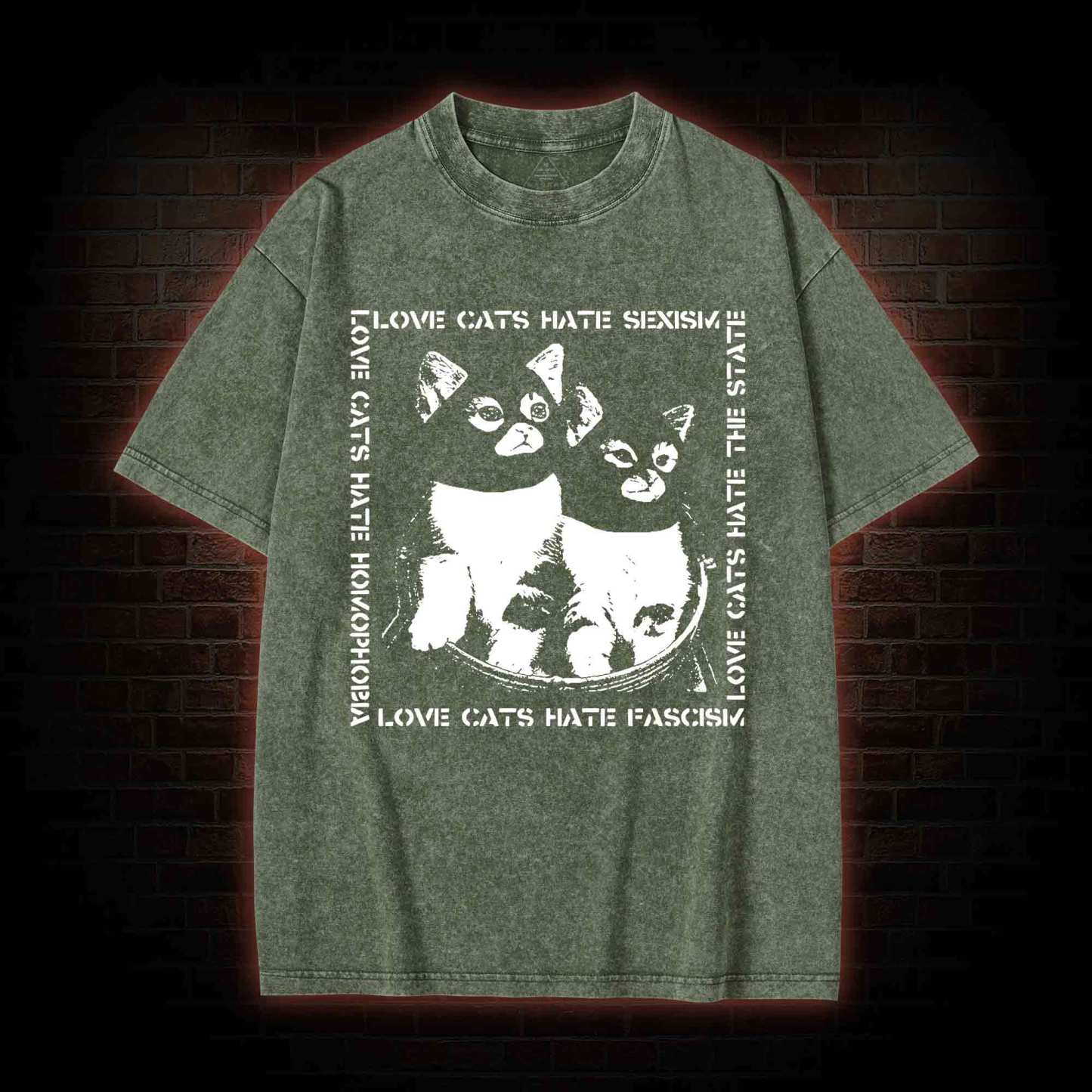 Love Cats Washed T-shirt