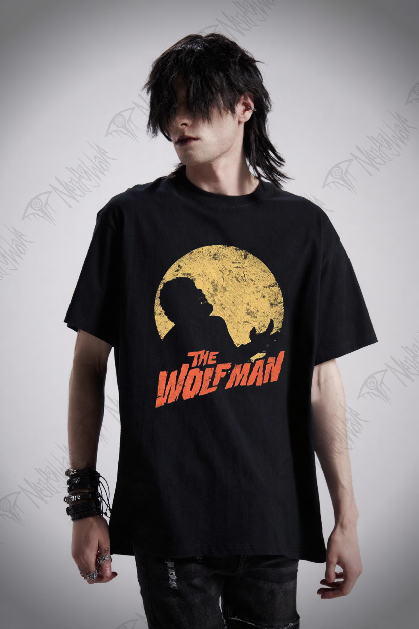 Moonlit Silhouette Wolf Man T-Shirt