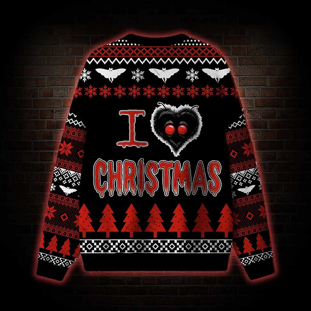 Mothman Loves Christmas Ugly Sweatshirts