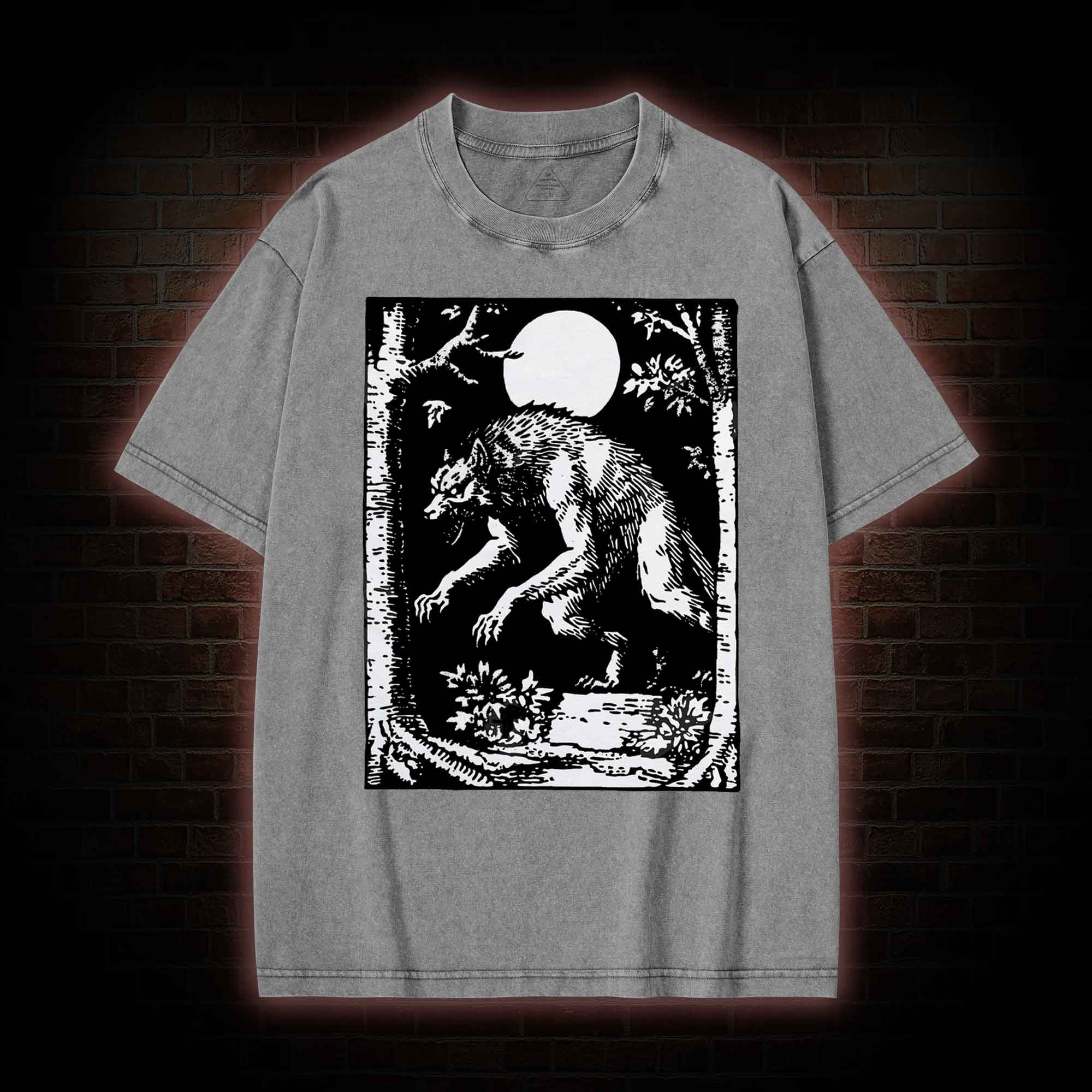 Werewolf Creepy Washed T-shirt