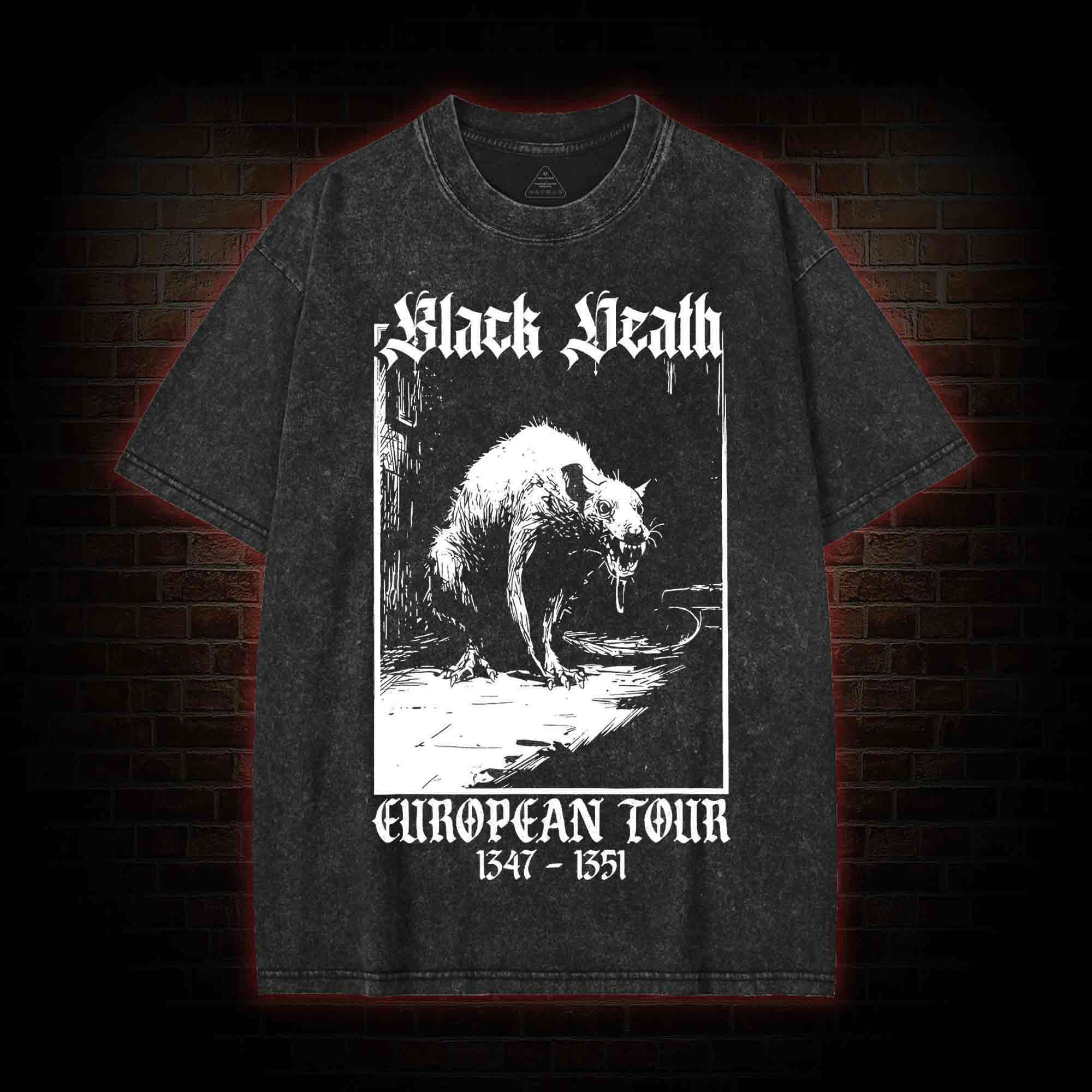 Black Death European Tour 1347-1351 Washed T-shirt