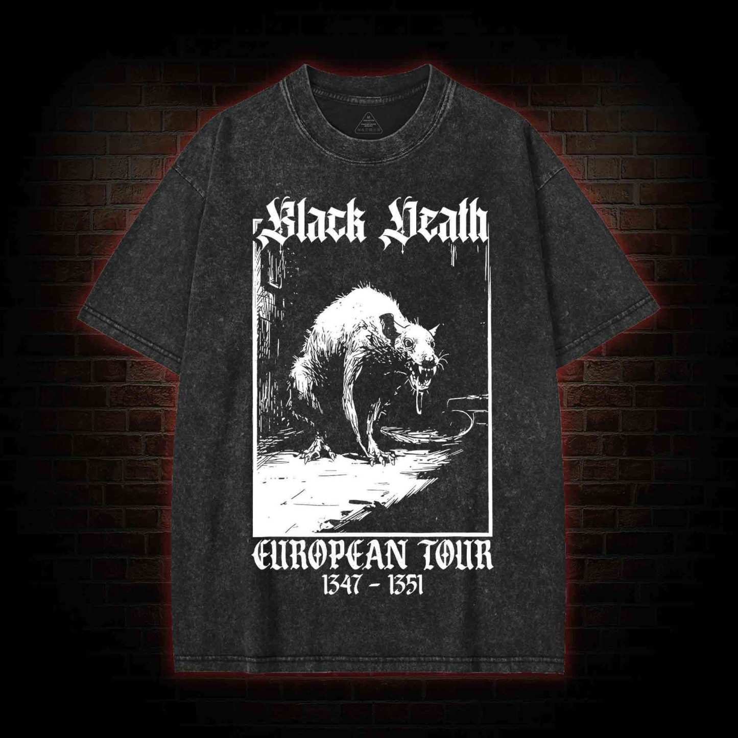 Black Death European Tour 1347-1351 Washed T-shirt