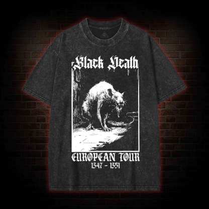 Black Death European Tour 1347-1351 Washed T-shirt