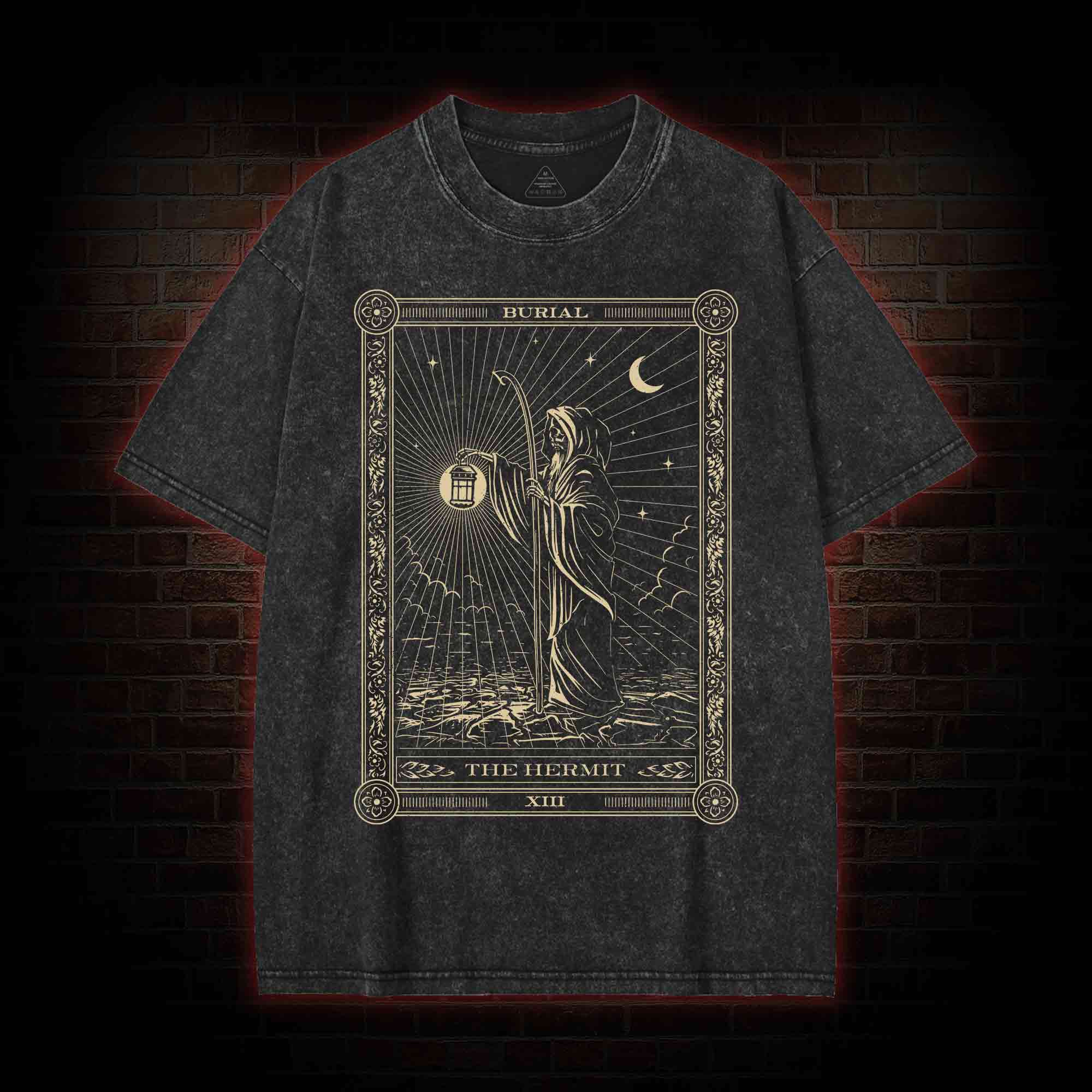 The Hermit Tarot Card Washed T-shirt