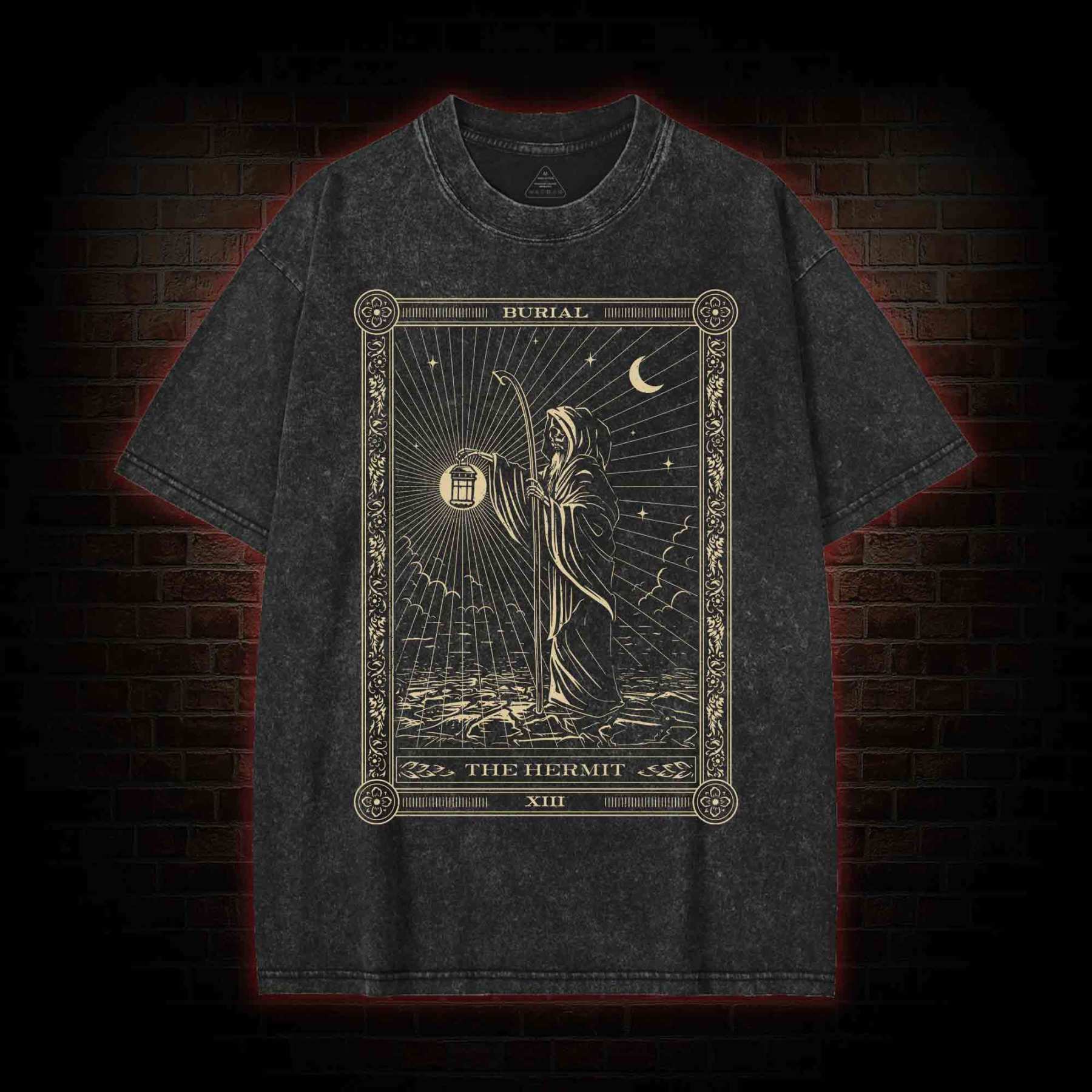 The Hermit Tarot Card Washed T-shirt