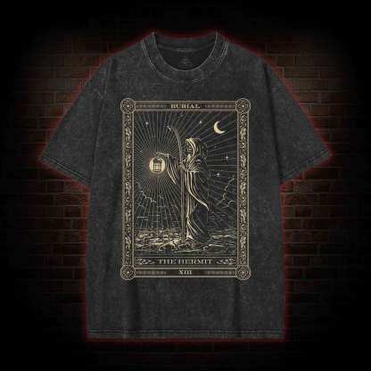 The Hermit Tarot Card Washed T-shirt