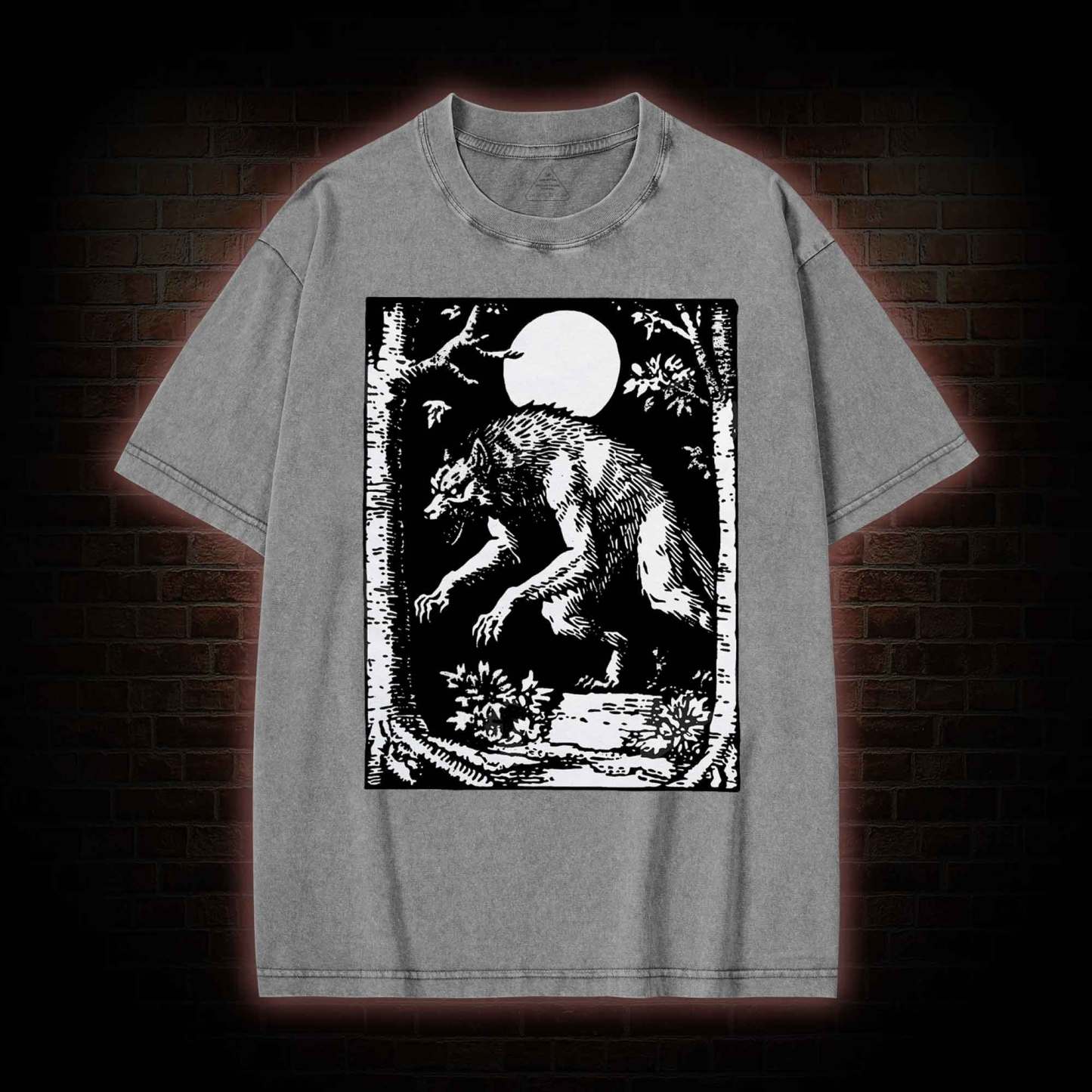 Werewolf Creepy Washed T-shirt