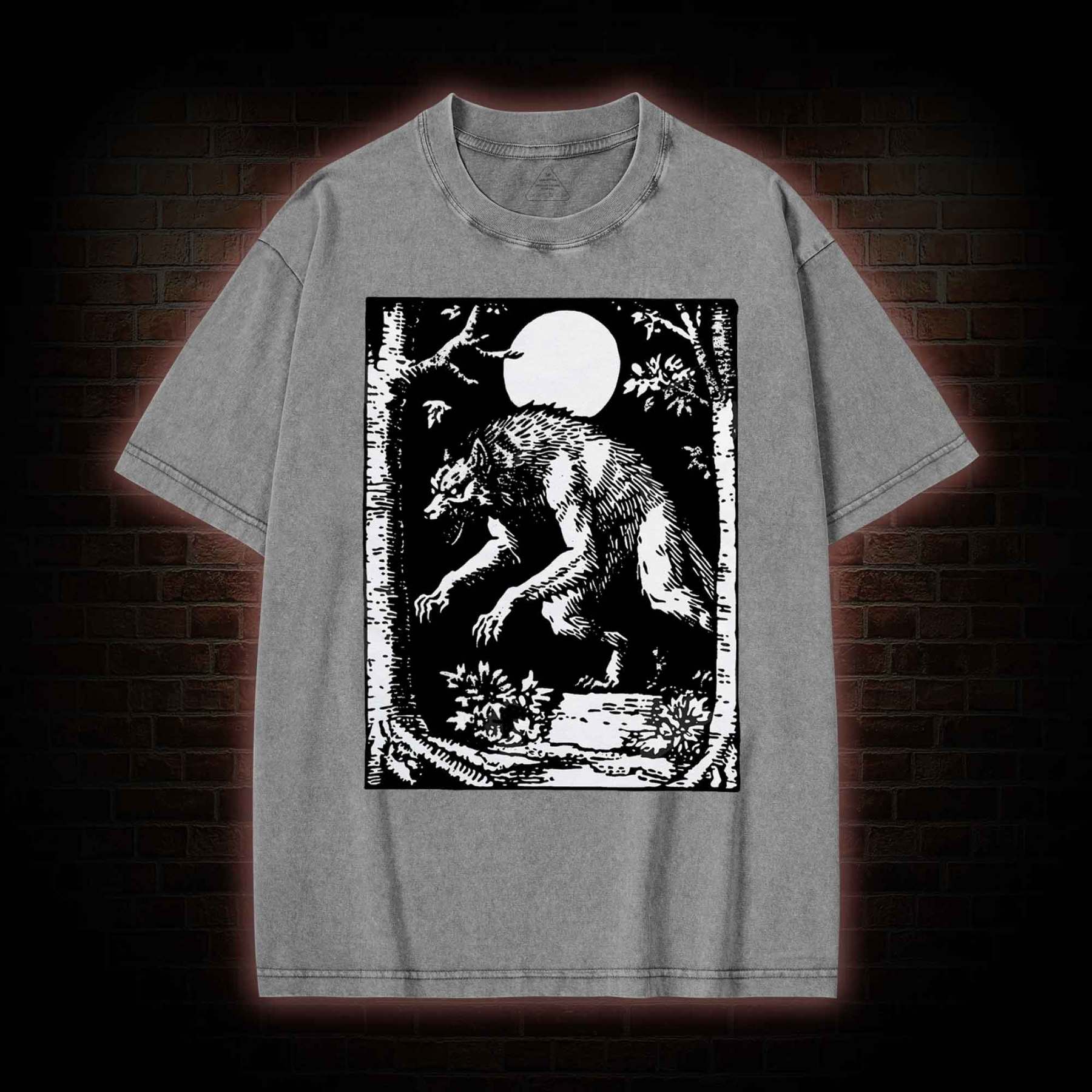 Werewolf Creepy Washed T-shirt