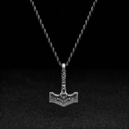 Viking Thors Hammer Mjolnir Sculptural Necklace
