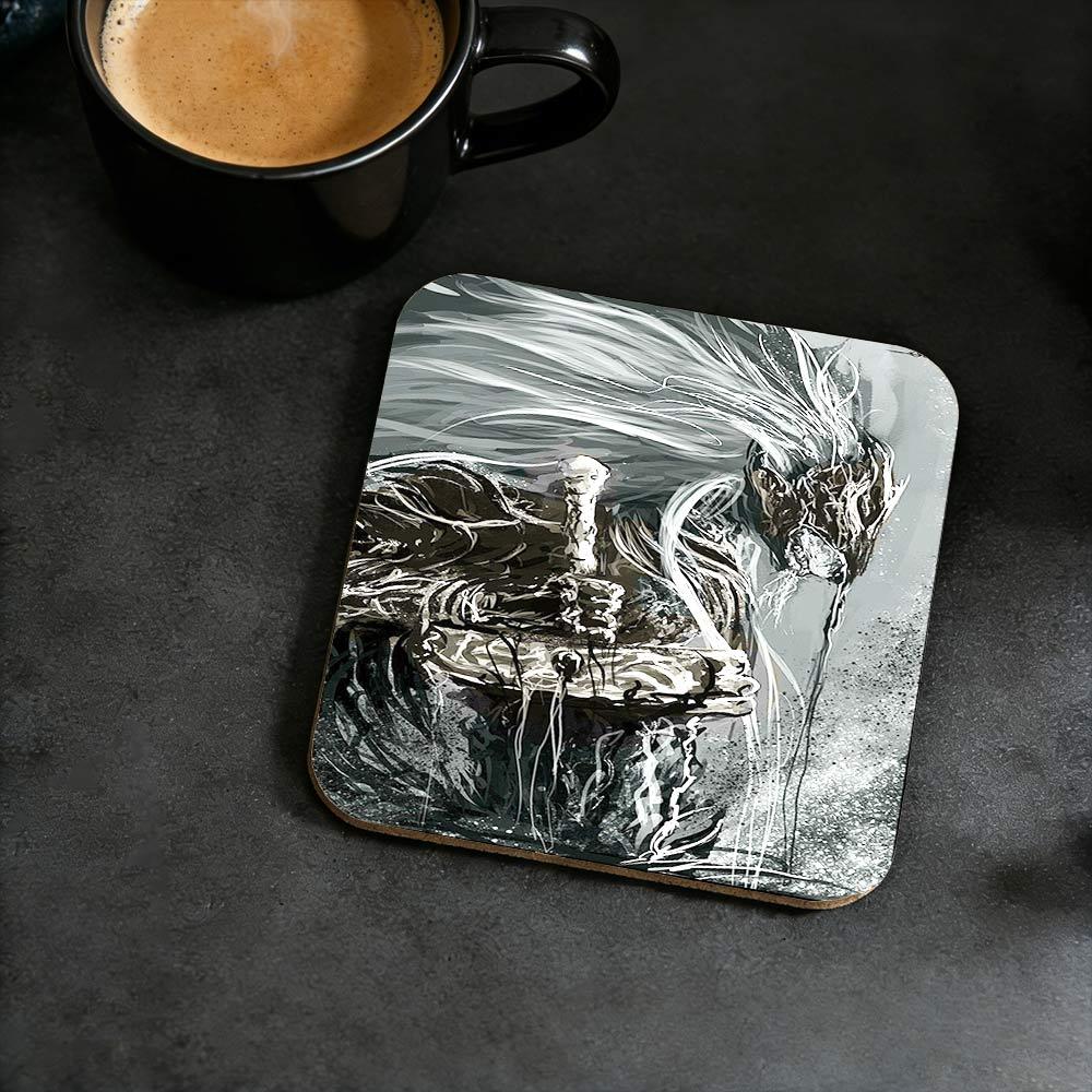 Rune of Death Cork Coasters