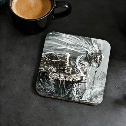 Rune of Death Cork Coasters