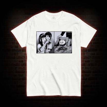 Girl Yelling at a Creepy Cat T-shirt 