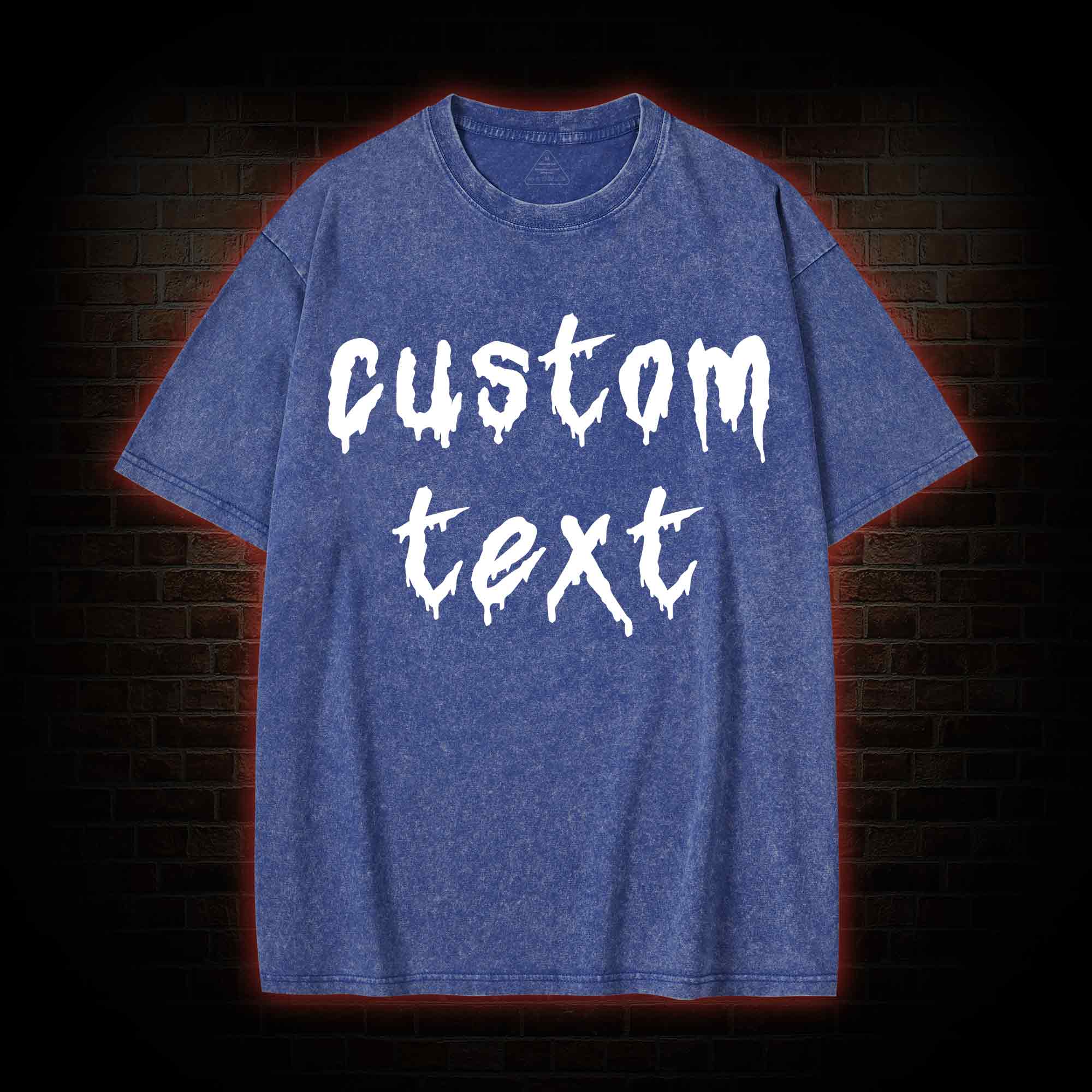 Personalized Text Washed T-shirt