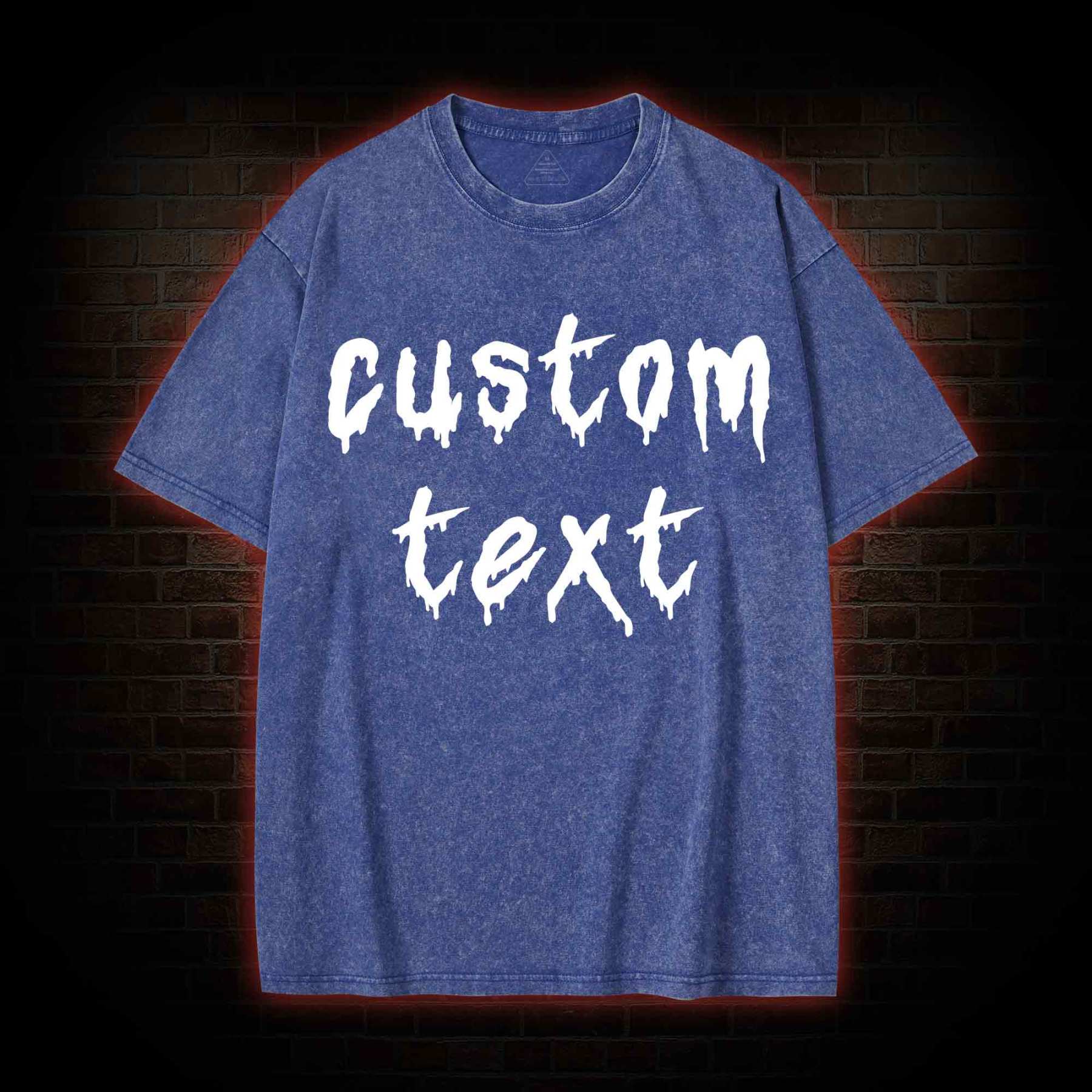 Personalized Text Washed T-shirt