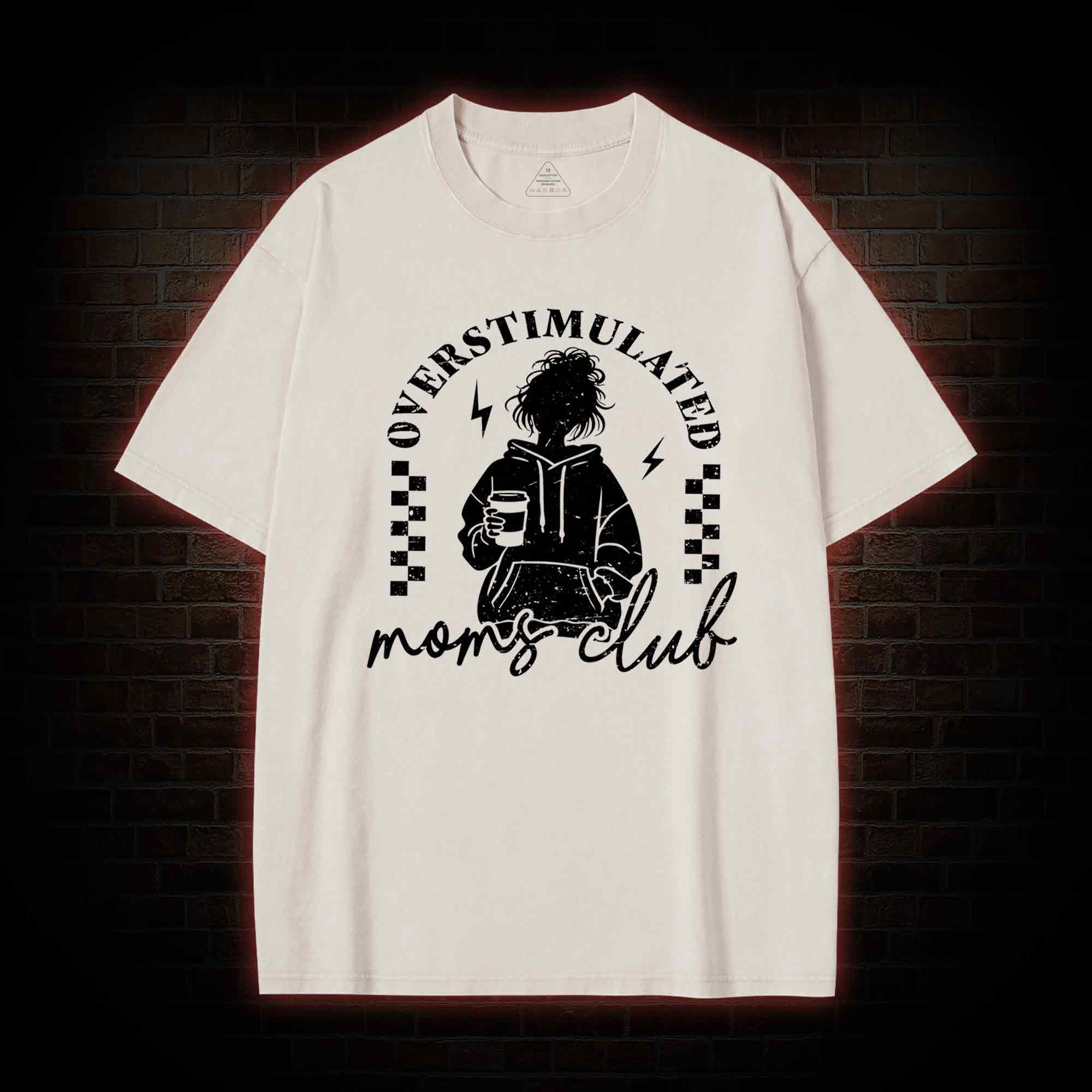 Coffee Loving Tired Mom Washed T-shirt