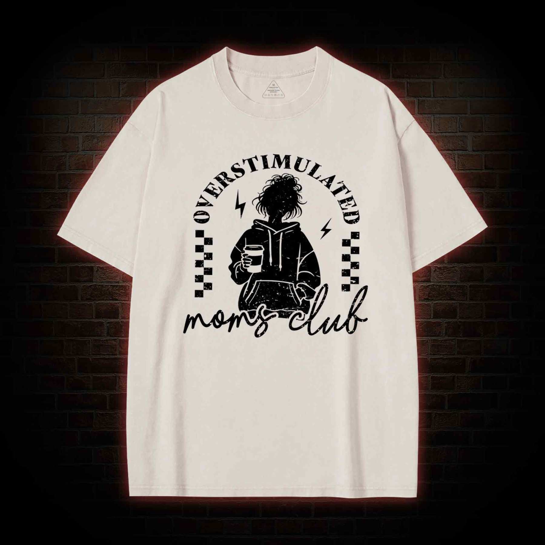 Coffee Loving Tired Mom Washed T-shirt