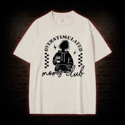 Coffee Loving Tired Mom Washed T-shirt