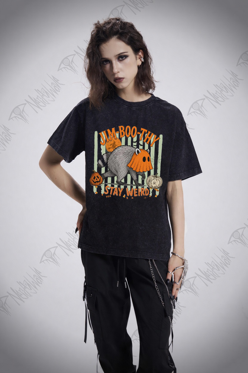 Jim-Boo-Thy Stay Werid Washed T-shirt