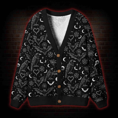 Occult Raven Cardigan Sweater