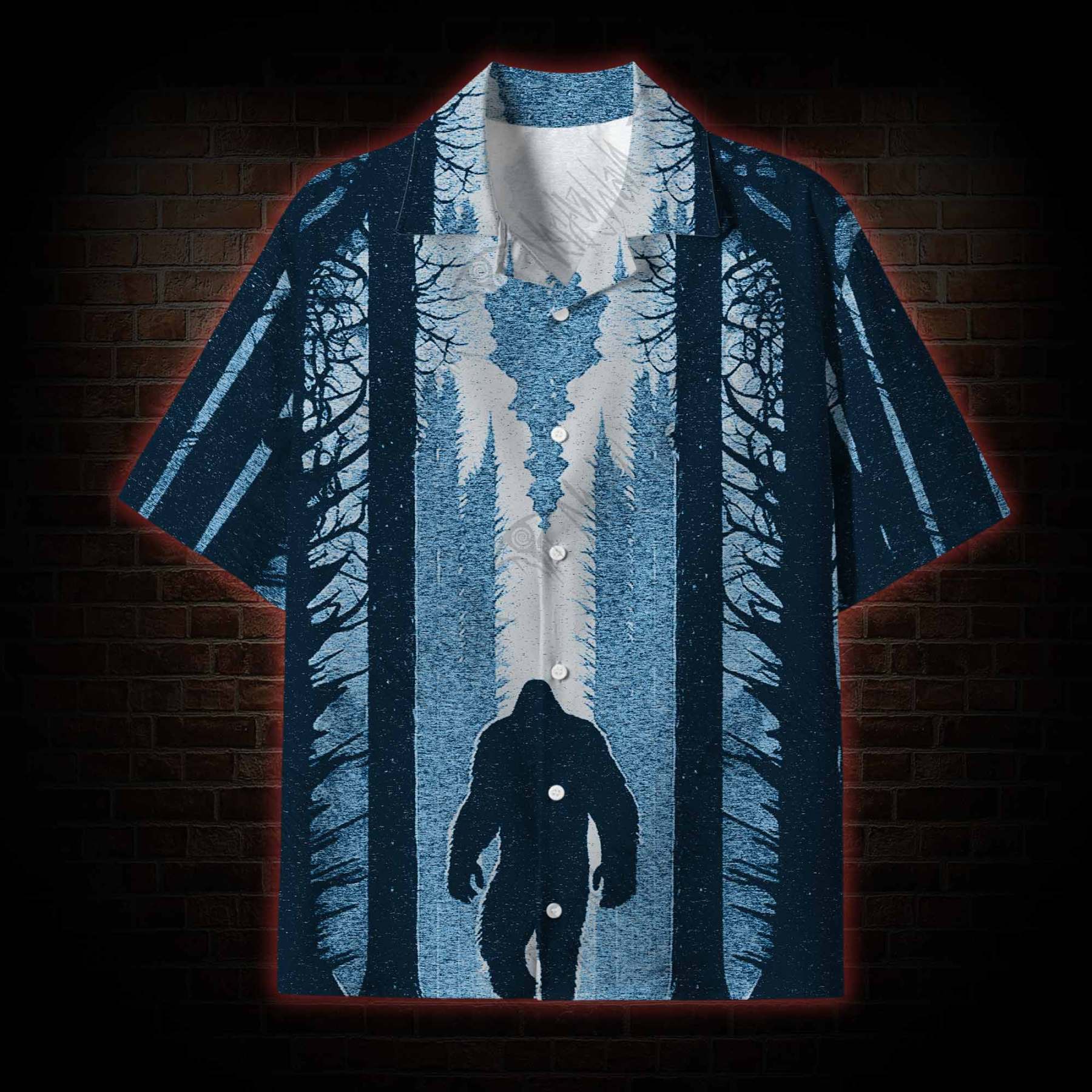 Bigfoot Sunset Lightweight Hawaiian Shirt