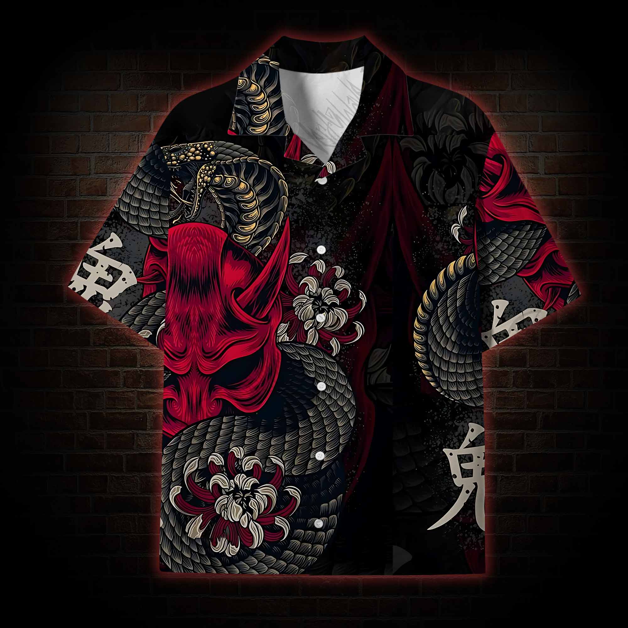 Samurai Mask Lightweight Hawaiian Shirt